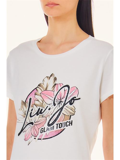 t.shirt con logo fiori LIU JO SPORT | TA4202JS00310604